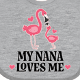 thumbnail image 4 of Inktastic Nana Loves Me Girl Flamingo Girls Baby Bib, 4 of 4