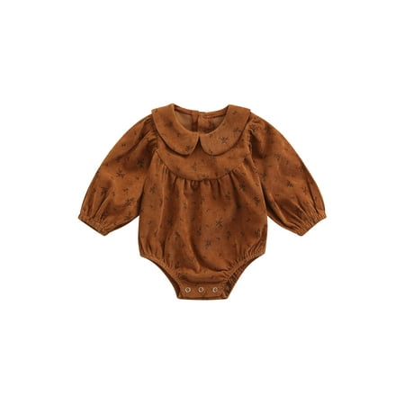 

Ma&Baby Infant Baby Girl Corduroy Basic Floral Ruffle Long Sleeve Romper Tops 0-24 Months
