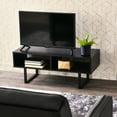 thumbnail image 3 of Household Essentials Jamestown TV Stand Coffee Table with Rectangular Storage Compartments Black Oak Wood Grain and Black Metal, 3 of 7