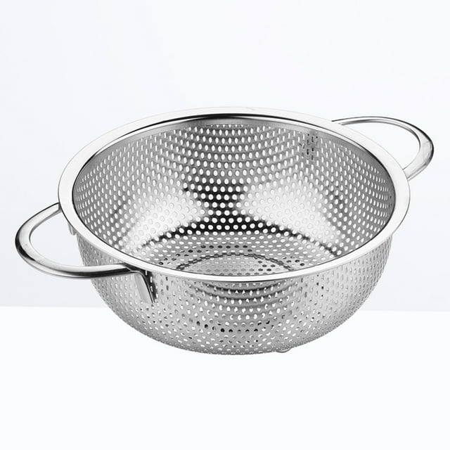 unbranded Colador De Acero Inoxidable Para Con Asas Para Facilitar Agarre Y Drenaje