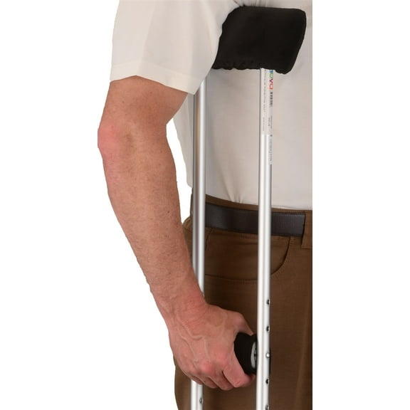 Crutch Cover Set in Black Microfiber - 1 Set / Set - 7013-R