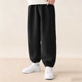 thumbnail image 5 of WQNVRNR Boys Girls Jogger Sweatpants Elastic Cuff Corduroy Elastic Waist Fall Fleece Lined Casual Pants with Pockets Black 11-12 Years, 5 of 8