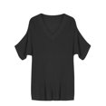 thumbnail image 4 of Honeeladyy Fashion Women Solid Color Short Sleeve Pullove V-Neck Casual Sweater Tops, 4 of 6
