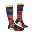 thumbnail image 4 of Lsque Cultural Silhouette Journey Printed Crew Socks Men's Women's LightWeight Thin Casual Calf Socks ,Knee High Socks,Cotton Socks, 4 of 9