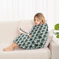 thumbnail image 4 of Blue Bigfoot Pattern Blanket Hoodies for Kids 6-13YR Oversize Wearable Blanket Hoodies for Boys Girls Teens, 4 of 7