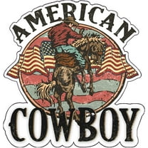 Wickedgoodz American Cowboy Vinyl Decal - Western Bumper Sticker - for Laptops Tumblers Windows Cars Trucks Walls