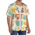thumbnail image 2 of Fotbe Vintage Cup Camisa Estampada de Manga Corta para Hombre, Casual de Verano, Estilo Playero, Sin Arrugas-Large, 2 of 5