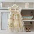 thumbnail image 5 of Curuila Kids Toddler Girls Mesh Dress Flutter Sleeve Floral Embroider Crew Neck Party Comfort Dresses For Girls Size 5-6 Years, 5 of 5