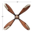 thumbnail image 3 of DecMode Brown Metal 4 Blade Airplane Propeller Wall Decor with Aviation Detailing, 3 of 8