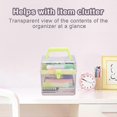 thumbnail image 4 of Clear Storage Box with Removable 3 Compartments Tray Double Layers Portable Handle Multipurpose Toys, 4 of 5