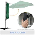 thumbnail image 3 of 8.5ft Green Offset Cantilever Patio Umbrella with 360° Rotation | Outdoor Shade for Decks, Pools & Patios | Durable Polyester & Steel Frame, 3 of 7