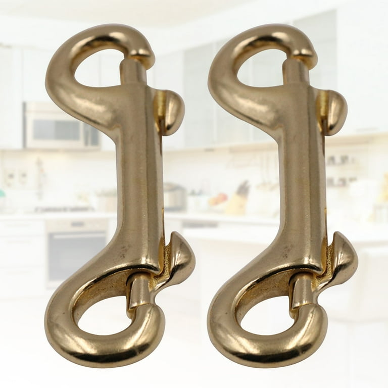 Double Ended Snap Hooks: 1 Brass Lobster Clasp Oval Swivel Trigger