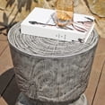 thumbnail image 3 of Yangming Concrete Side Table, 14.6 Inch Round Accent Table, Faux Wood Stump Stool, Gray, 3 of 6