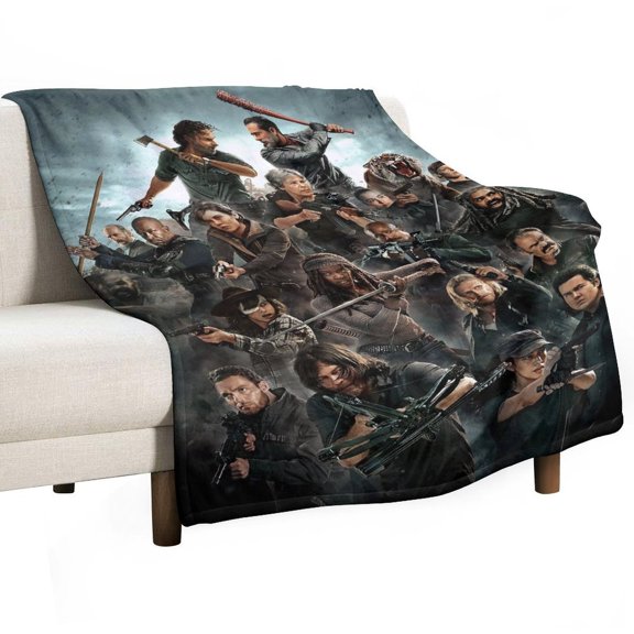 Walking Dead Throw Blanket Cozy Warm Flannel Blanket for Living Room Bedroom Bed Sofa Camping Travel, All Seasons Fleece Blankets Gifts for Kids Girls Boys Adults 30"x40"