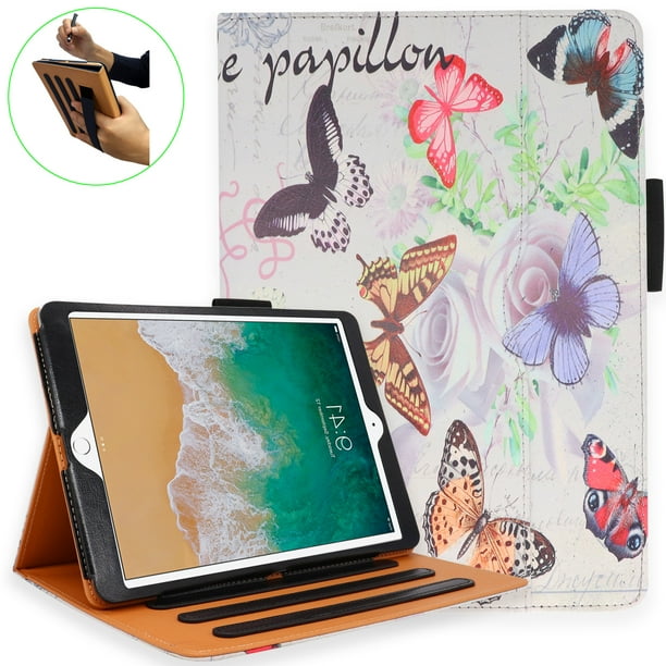 iPad 8th Generation Case, iPad 10.2 Case 2020 with Pencil Holder MultiAngle Stand, Hand Strap
