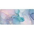thumbnail image 2 of Teal Marble Extended Mouse Pad 35.4x15.7 Inch Turquoise Desk Marble Mousepad Extended Large Non-Slip Rubber Base Waterproof Big Keyboard Mat with Stitched Edges for Gaming and Office, 2 of 5