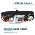thumbnail image 4 of Buckle-Down Pet Collar, Dog Collar Metal Seatbelt Buckle, Christmas Penguin Reindeer Snowman Stripe Red White Black, 9.5 to 13 Inches 1.0 Inch Wide, 4 of 8