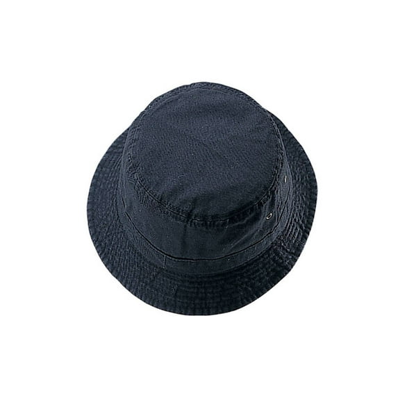 PIGMENT DYED WASHED BUCKET HAT - Black Small/Medium