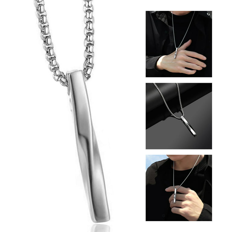 Saint Laurent Men's Monogram Razor Blade Necklace - Bergdorf Goodman