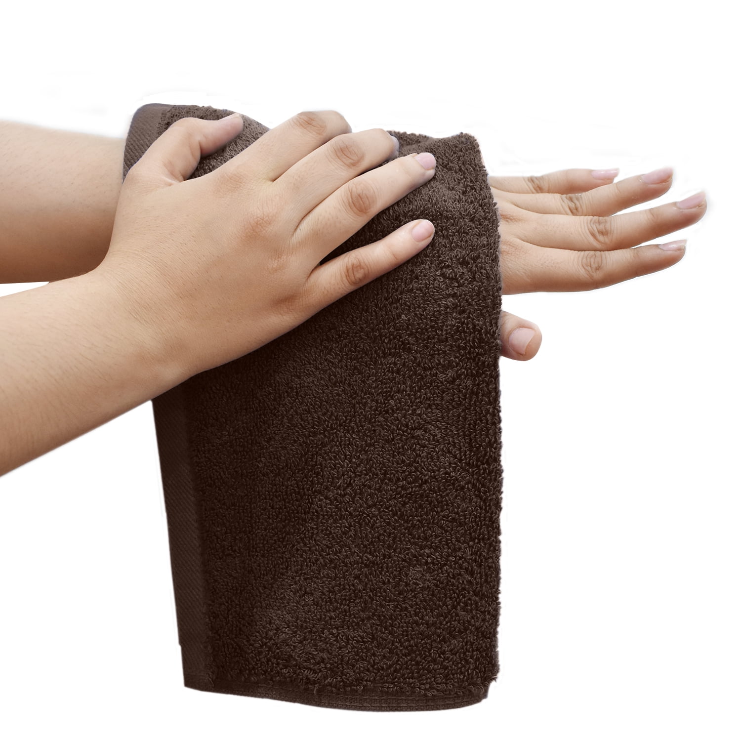 Dan River Washcloth for Face 12 pack Soft Absorbent and Quick Drying Durable Cotton Face Towel - Brown