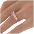 thumbnail image 6 of Filigree Engagement Ring Moissanite Engraved 14K Rose Gold 6.5MM D-F VS (1.06 CTW DEW) With Diamonds, 6 of 7