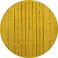thumbnail image 1 of Ahgly Company Machine Washable Indoor Round Abstract Yellow Contemporary Area Rugs, 7' Round, 1 of 4