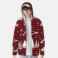 thumbnail image 4 of Fotbe Christmas Tree Buffalo Plaid Men's Women's UPF 50+ Sun Protection Jacket Hooded Cooling Shirt with Pockets Hiking Outdoor Performance-Small, 4 of 9