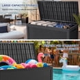 thumbnail image 5 of MINDYES 300 Gallon Wicker Deck Box, Outdoor Storage for Patio Furniture Cushions, Pool Equipment & All Tools, Black, 5 of 8