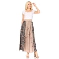 thumbnail image 5 of Sakkas Maran Women's Boho Embroidery Skirt with Lace Elastic Waist and Pockets - Beige - One Size, 5 of 5
