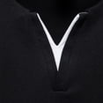 thumbnail image 4 of SWSMCLT Men's Comfy Shirt Fashion Blouse Cotton Pull On Casual Notch Neck Short Sleeve Tee Fall Spring Regular Fit Black Medium, 4 of 5