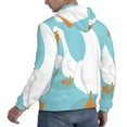 thumbnail image 6 of Honeii Three White Geese Pattern Mens Hoodies Men's Loose Sleeve Sweatshirt,Pullover Hooded Sweatshirt for Men,Essentials Hoodie-Medium, 6 of 7