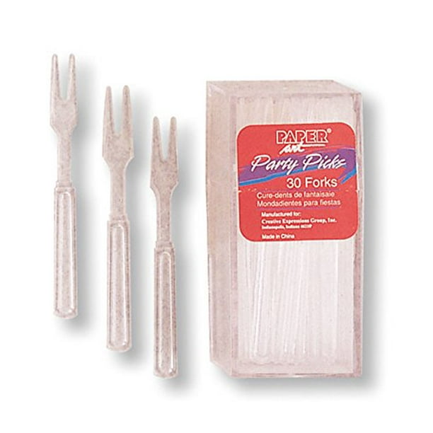 Clear Plastic Cocktail Forks 30 Count