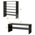 thumbnail image 3 of Topbuy 2-tier Stackable Shoe Rack 31" Width Organizer Shelf Set of 3 Tan, 3 of 9