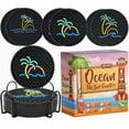 thumbnail image 1 of Juego de 6 posavasos CALUVAR Tiki Bar Ocean de silicona, 1 of 7