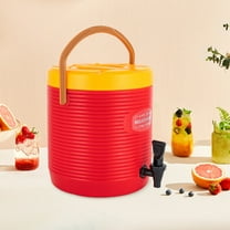 Hot and Cold Drink Dispenser, Insulated Beverage Container with Faucet for School Canteens, Red