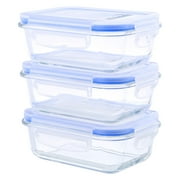 GoGreen Glasslock 6Piece Rectangular Oven Safe Glass Food Storage Container Set with