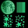 thumbnail image 4 of 454 piezas de pegatinas de pared de estrellas y luna que brillan en la oscuridad, decoraciones para el dormitorio, decoración del dormitorio de la sala de juegos de los niños y bebés, calcomanías de, 4 of 5
