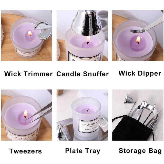 Candle Extinguisher Set Candle Snuffer Wick Trimmer Dipper Silver