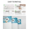 thumbnail image 5 of No Hook Shower Curtains with Snap in Liner, Blue Coastal Waterproof Fabric Shower Curtain, Nautical Summer Beach Shell Conch Double Layers & See-Through Top Window Bathroom Curtains 48''x72'', 5 of 6
