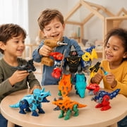 Dimoarch Boys Dinosaur Transforming Robot Toys for 3 4 5 6 7 8 Years Old Kids, 5-in-1 Dino Take Apart Transform Toys,STEM Educational Toys for Boys 3-6 Birthday Gift