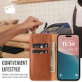 thumbnail image 5 of Allytechgroup Wallet Case for Apple iPhone 16, Premium Leather Flip Stand Cards Holder Business Type RFID Blocking Shockproof Phone Case Cover for iPhone 16, Brown, 5 of 7