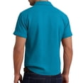thumbnail image 4 of Men's Shirts Short Sleeve Casual Shirts Button Down Shirt Beach Summer Wedding Shirt Cyan L, 4 of 8