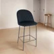 thumbnail image 5 of Sillas Altas Tapizadas para Barra de Cocina - Asiento Suave de Tela y Patas de Acero - Banco Desayunador Elegante para Uso Interior y Decoración del Hogar Set de 2 Sillas (Negro), 5 of 8
