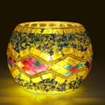 thumbnail image 3 of Candelabro de mosaico Colco soporte de lámpara florero cuenco de decoración para hogar amarillo, 3 of 8