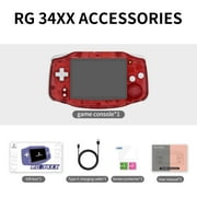 Anbernic RG34XX Handheld Game Consoles,32+64G Card,3500mAh Battery,Support HD TV Output red