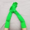 thumbnail image 4 of Namzi Classic Adult Size Long Opera Length Satin Gloves 21.7"（Green）, 4 of 5