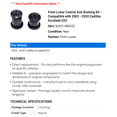 thumbnail image 2 of Front Lower Control Arm Bushing Kit - Compatible with 2003 - 2020 Cadillac Escalade ESV 2004 2005 2006 2007 2008 2009 2010 2011 2012 2013 2014 2015 2016 2017 2018 2019, 2 of 2