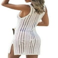 thumbnail image 2 of Robe de Plage Ajourée pour Femmes, Col en V, Sans Manches, Crochet, Robe de Couvre-Maillot, 2 of 4