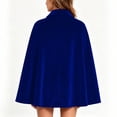 thumbnail image 3 of ZACPNCV Unisex Velvet Short Cape Cloak Soft Thermal Lapeled Single Button Velour Poncho Shawl Formal Outer Cape for Wedding, Party Blue, 3 of 7