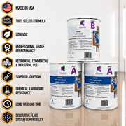 Colored Epoxies Dark Blue Epoxy Resin and Hardener Kit, 2:1 Mix Ratio, Garage Coatings, Flake Floors, Metallic Epoxy Flooring, Dark Blue, 3 Gallon Kit